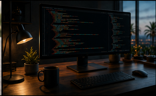 A refined development workspace representing the technology behind a digital experience